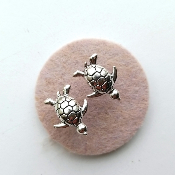 Other - 3 for $15 Silver Sea Turtle Stud Earrings